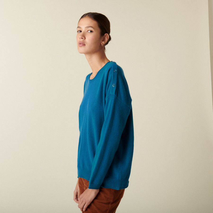 Loose-fit round-neck cashmere sweater - Acene