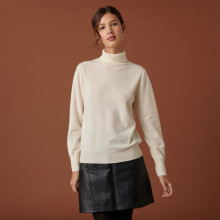 Pull col roulé en cachemire - Abesse 7403 ecru - 82 Ecru