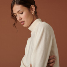 Pull col roulé en cachemire - Abesse 7403 ecru - 82 Ecru