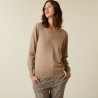 Pull col V en cachemire - Abel 7404 sable - 13 Beige moyen