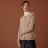 Cardigan en cachemire col rond boutonné - Adelys 7404 sable - 13 Beige moyen