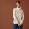 Pull col roulé à fentes en cachemire 4 fils - Adena 7403 ecru - 82 Ecru