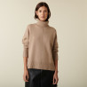 Pull col roulé à fentes en cachemire 4 fils - Adena 7404 sable - 13 Beige moyen