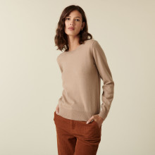 Pull col rond en cachemire - Abeline 7404 sable - 13 Beige moyen