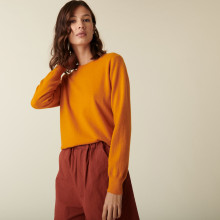 Pull col rond en cachemire - Abeline 7460 tournesol - 15 Orange