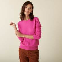 Pull col rond en cachemire - Abeline 7483 fushia - 91 Fuchsia