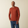 Pull col rond avec logo en laine mérinos - Eddie 7461 cognac - 92 Rouille
