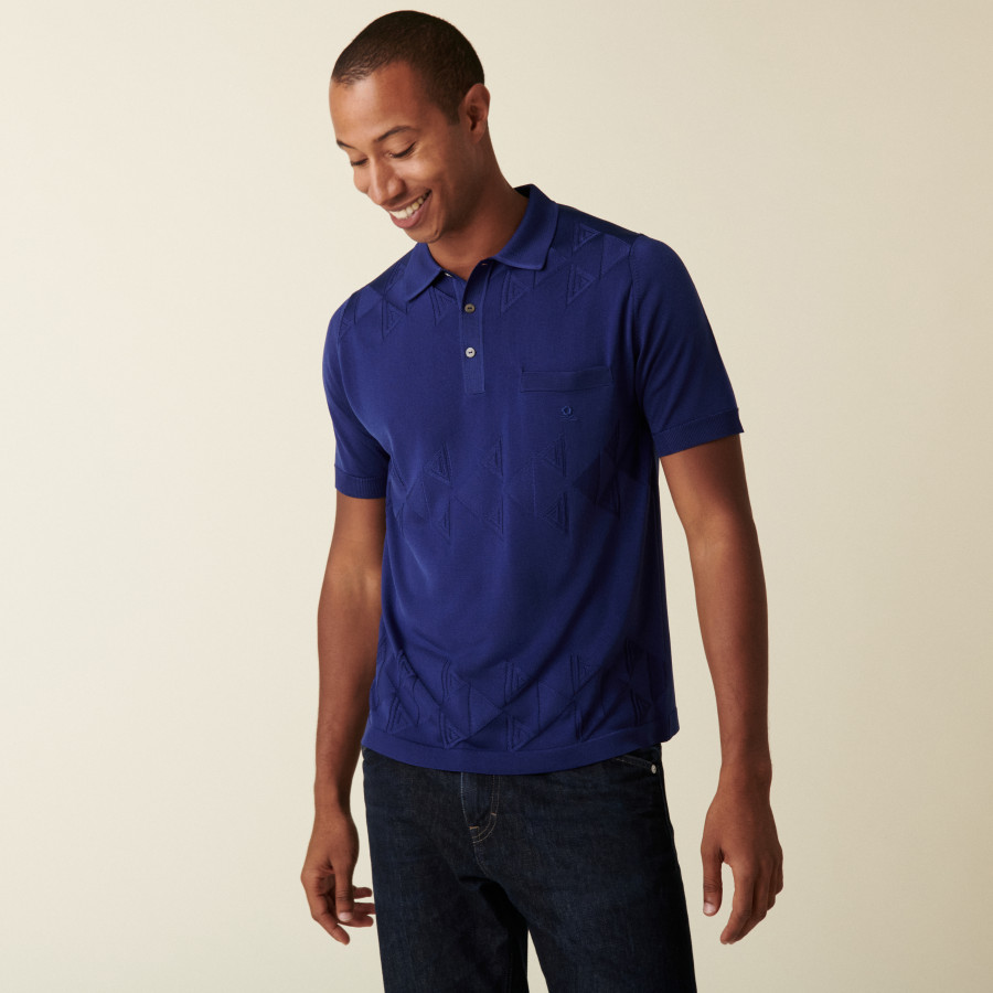 Triangular patterned Fil Lumière polo shirt - Danilo