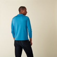 Long-sleeved polo shirt in Fil Lumière with rounded patterns - Defi