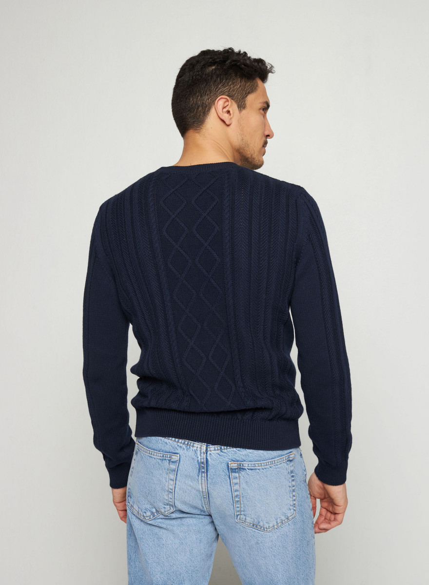 Cable knit sweater 100% organic cotton - Ridwane