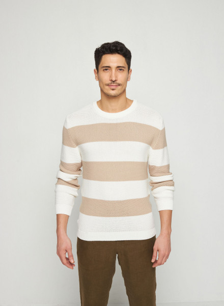 Organic cotton big stripes sweater - Rivage