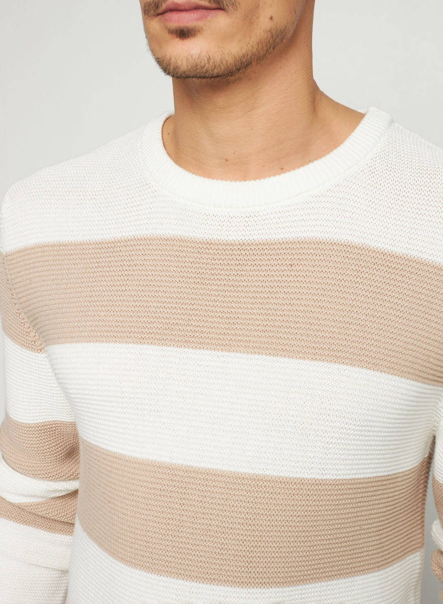 Pull grosses rayures en coton - Rivage