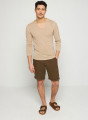 T-shirt col tunisien en lin flammé - Blayne 7620 raphia - 12 Beige clair