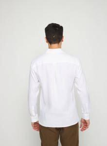 Chemise manches longues en lin - Robin 7600 blanc - 02 Blanc