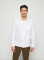 Chemise manches longues en lin - Robin 7600 blanc - 02 Blanc