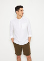 Chemise col tunisien en lin - Romeo
