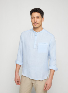Linen shirt with tunisian collar - Romeo