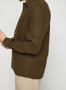 Surchemise casual en lin - Rodrigue 7650 kaki - 83 Kaki