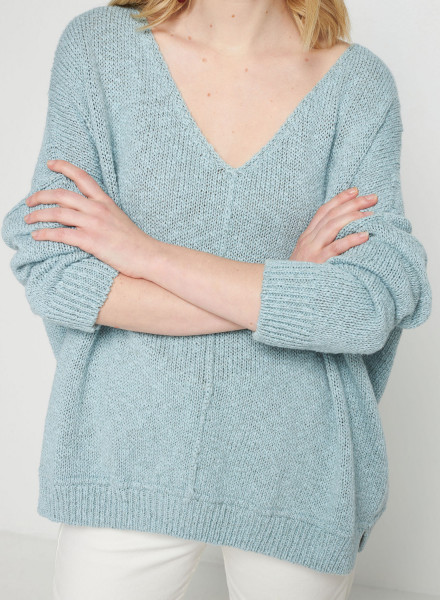 Loose cotton and linen jumper - Nathalie