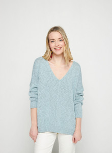 Pull ample coton et lin - Thalie 7644 lagon - 04 Bleu clair