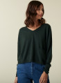 Pull court col V en cachemire avec poches - Balba