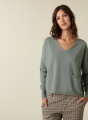 Pull court col V en cachemire avec poches - Balba