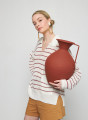 Pull ample col polo en lin - Tiara 7730 ecru/argile - 82 Ecru