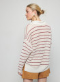 Pull ample col polo en lin - Tiara 7730 ecru/argile - 82 Ecru