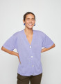 Gilet manches courtes en lin flammé - Tanya 7690 lavande - 16 Violet clair