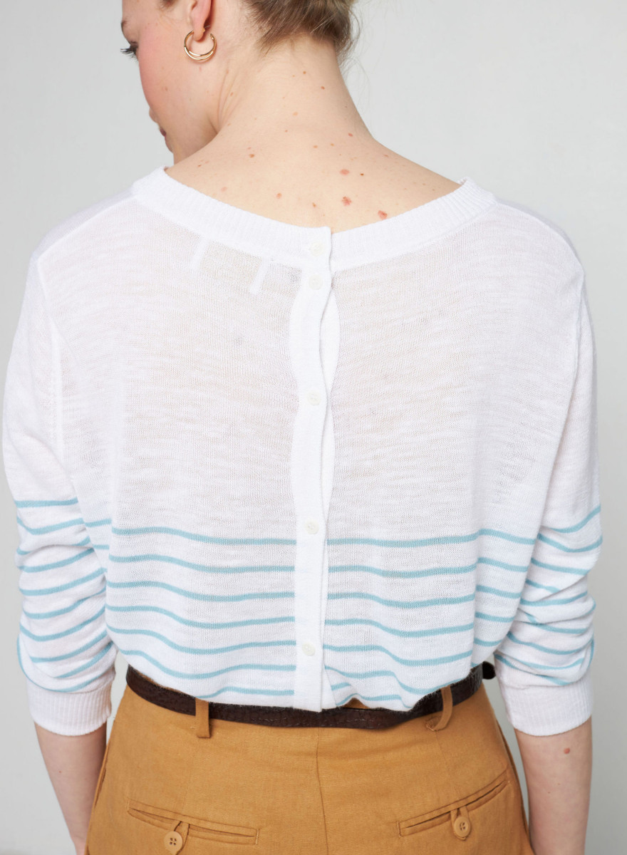 Long sleeve striped linen T-shirt - Tanguy