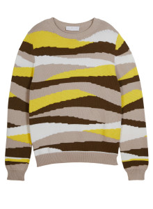 Sweater with colored stripes in organic cotton - Recife