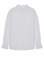 Chemise manches longues en lin - Robin 7600 blanc - 02 Blanc