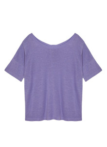 T-shirt boutonné dans le dos en lin flammé - Tally 7690 lavande - 16 Violet clair
