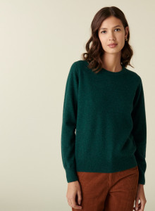 Pull col rond en cachemire - Abeline 7452 amande - 94 Vert amande