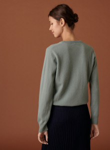 Pull col rond en cachemire - Abeline 7452 amande - 94 Vert amande