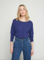 Pull col rond en cachemire light - Soraya 7645 indigo - 03 Bleu foncé