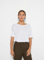 T-shirt boutonné dans le dos en lin flammé - Tally 7601 ecru - 02 Blanc