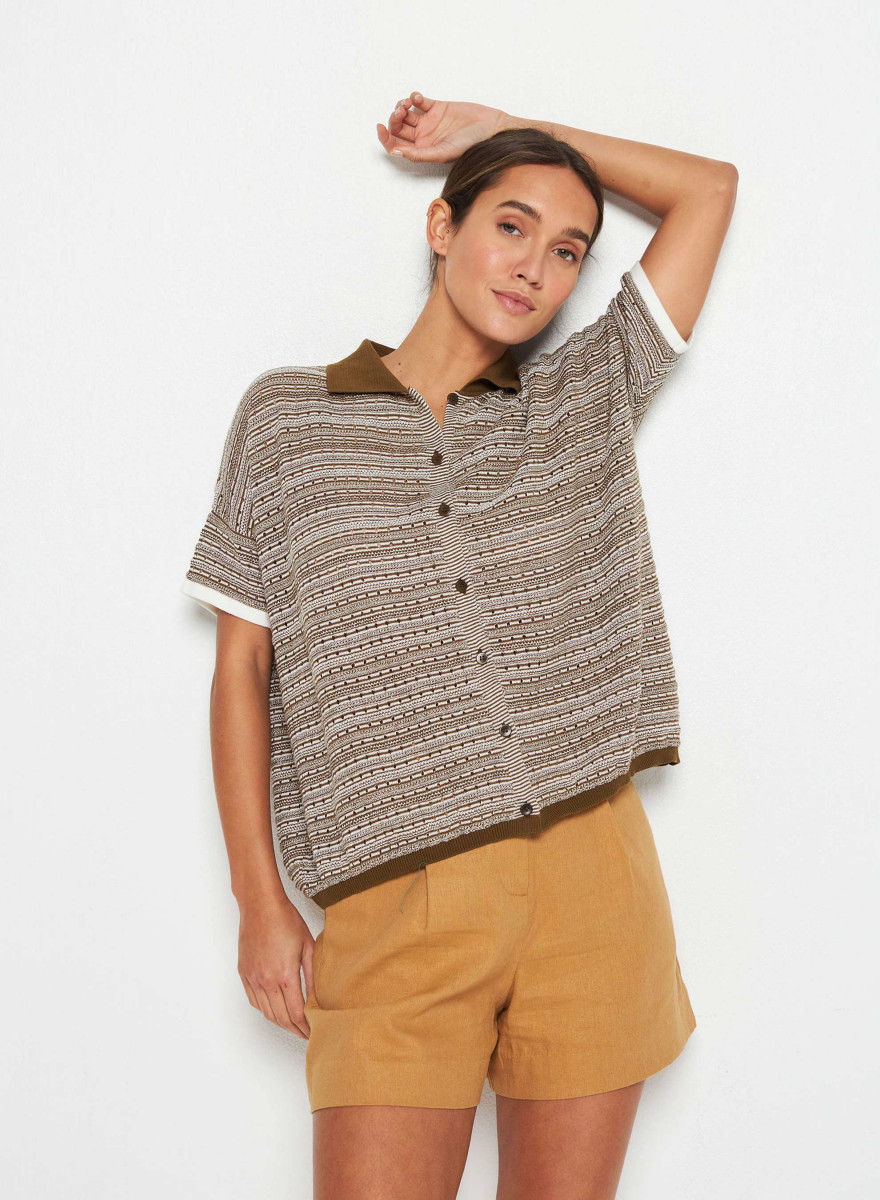 Organic cotton short sleeves blouse - Sierita