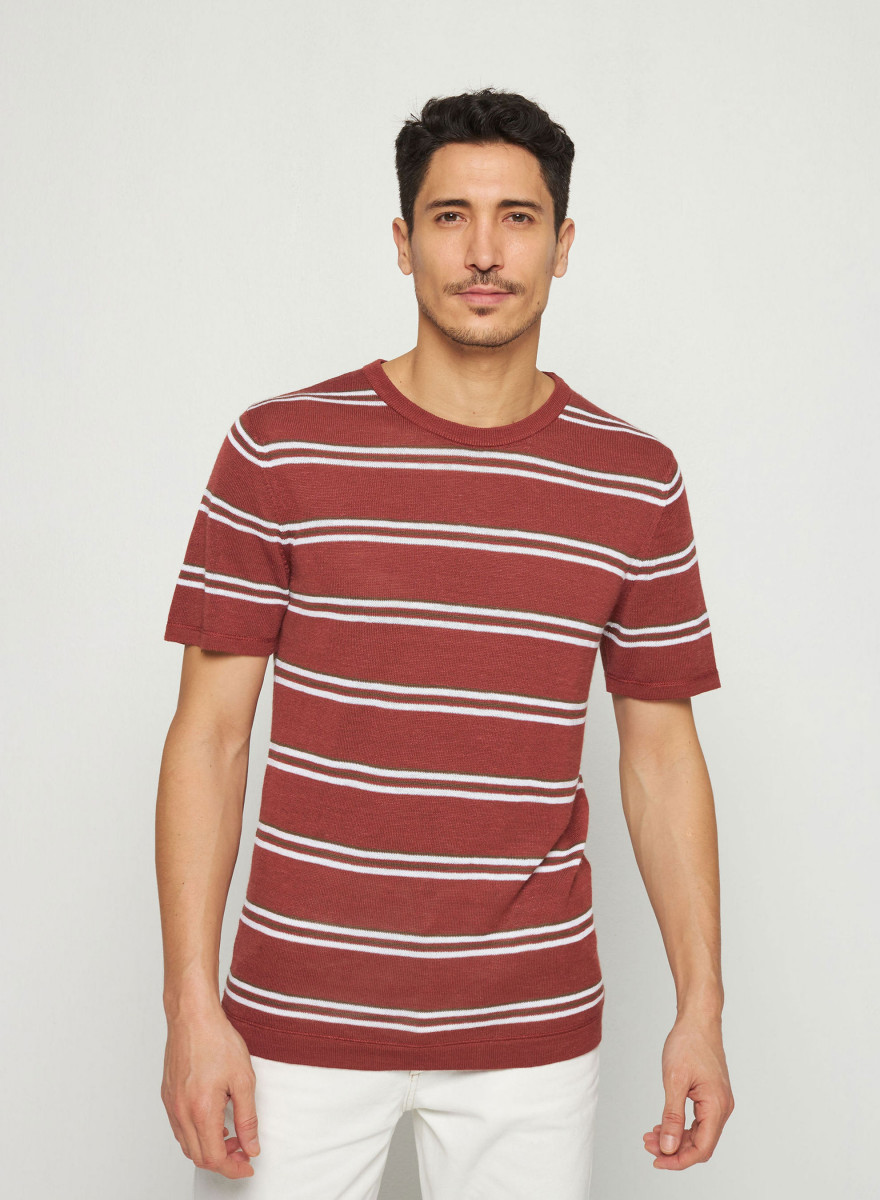 Striped t-shirt in slub linen - Remi