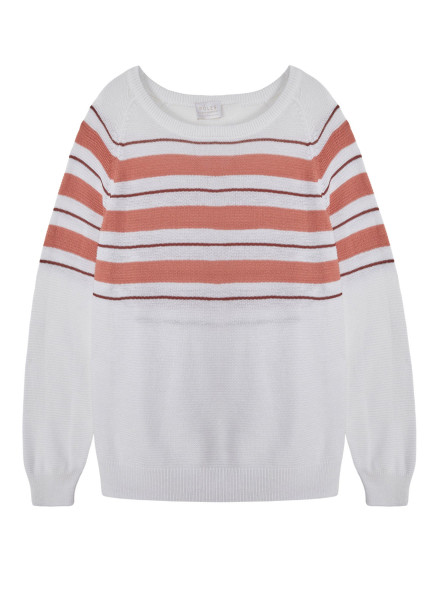 Striped slub linen loose sweater - Tael