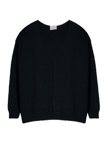Pull ample coton et lin - Thalie  7640 marine - 05 Bleu marine