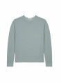 Pull col rond en laine mérinos finitions roulotées - Rythme 7651 sauge - 23 Vert clair