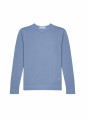 Pull col rond en laine mérinos finitions roulotées - Rythme 7642 horizon - 04 Bleu clair