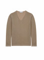 T-shirt col tunisien en lin flammé - Blayne 7620 raphia - 12 Beige clair