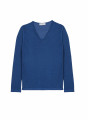  	T-shirt col tunisien en lin flammé - Blayne 7643 orage - 06 Bleu moyen