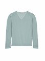  	T-shirt col tunisien en lin flammé - Blayne 7651 sauge - 23 Vert clair