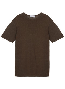  T-shirt col rond en lin flammé - Renaud 7650 kaki - 83 Kaki