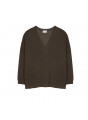 T-shirt oversize col v en lin flammé - Beja 7650 kaki - 83 Kaki