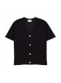 Gilet manches courtes en lin flammé - Tanya 7610 noir - 01 Noir