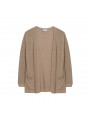  	Gilet long avec poches en lin flammé - Tabata 7620 raphia - 12 Beige clair